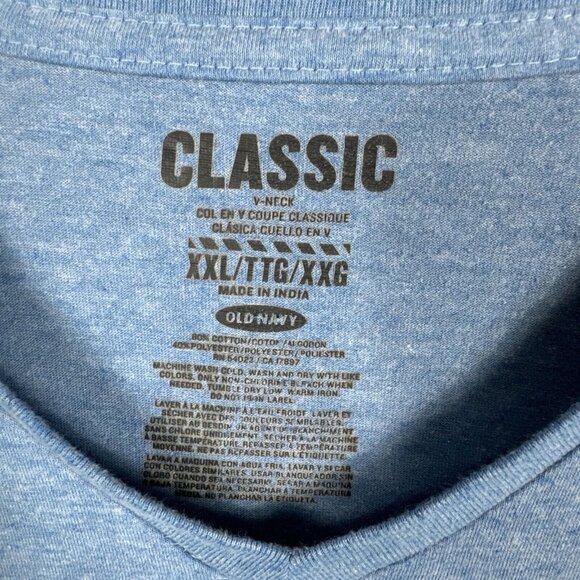 Old Navy Classic Men’s Blue T-Shirt V-Neck Two Extra Large Shirt - Picture 2 of 7
